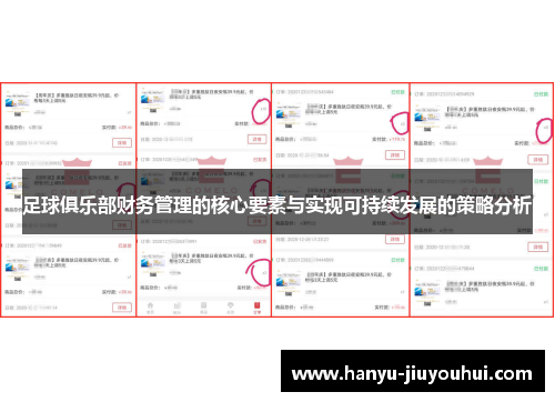 足球俱乐部财务管理的核心要素与实现可持续发展的策略分析